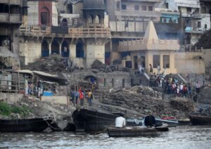 Local de cremações em Varanasi