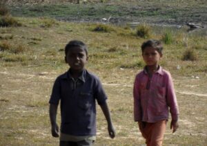 Crianças na Índia rural